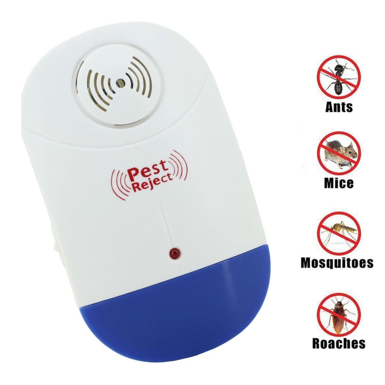 Repellente elettronico per il controllo dei parassiti delle zanzare dei ratti ad ultrasuoni con luce LED, spina europea AC90V-250V (bianco + blu), EU Plug Repellente elettronico per il controllo dei parassiti delle zanzare dei ratti ad ultrasuoni con luce LED, spina europea AC90V-250V (bianco + blu), EU Plug